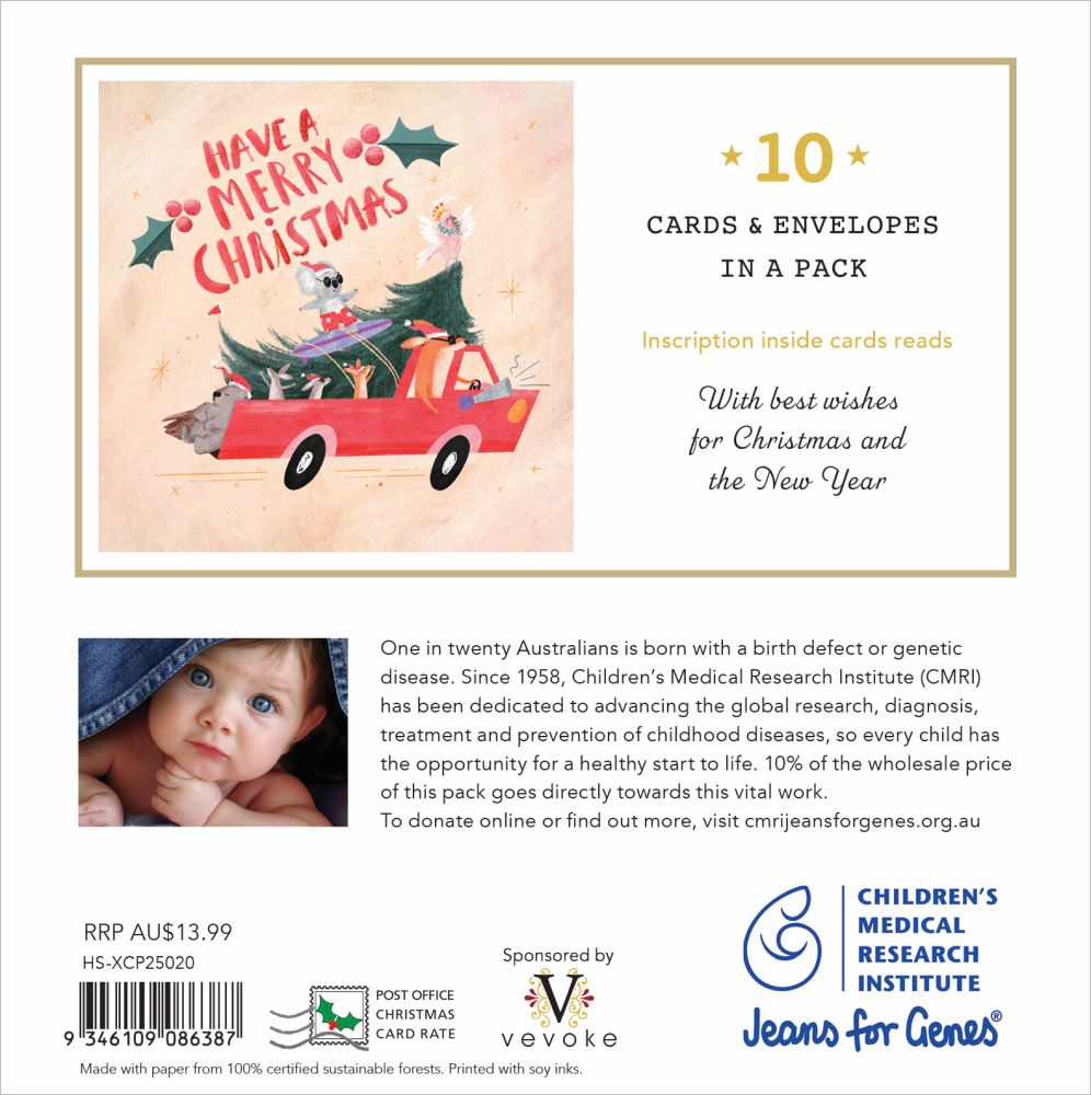 CHARITY CHRISTMAS CARD PACK CMRI - CHRISTMAS RIDE
