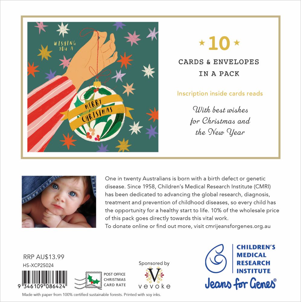 CHARITY CHRISTMAS CARD PACK CMRI - BAUBLE MAGIC