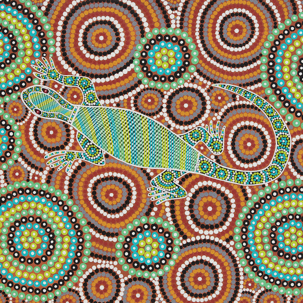 ABORIGINAL ART CARD SAND GOANNA