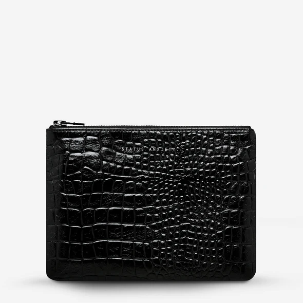 STATUS ANXIETY NEW DAY POUCH BLACK CROC EMBOSS