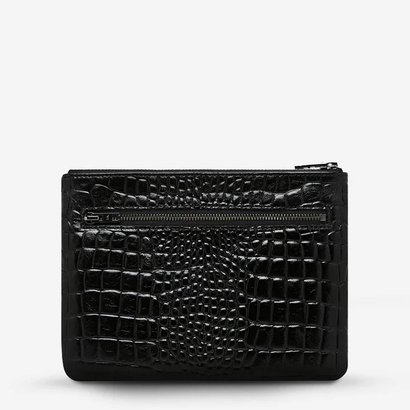 STATUS ANXIETY NEW DAY POUCH BLACK CROC EMBOSS