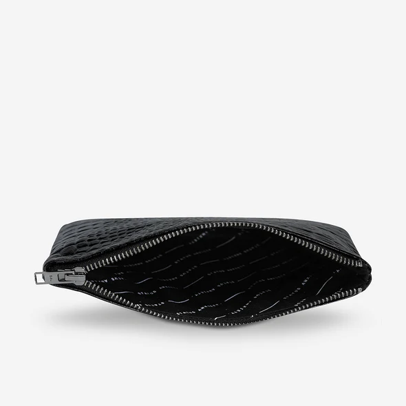 STATUS ANXIETY NEW DAY POUCH BLACK CROC EMBOSS
