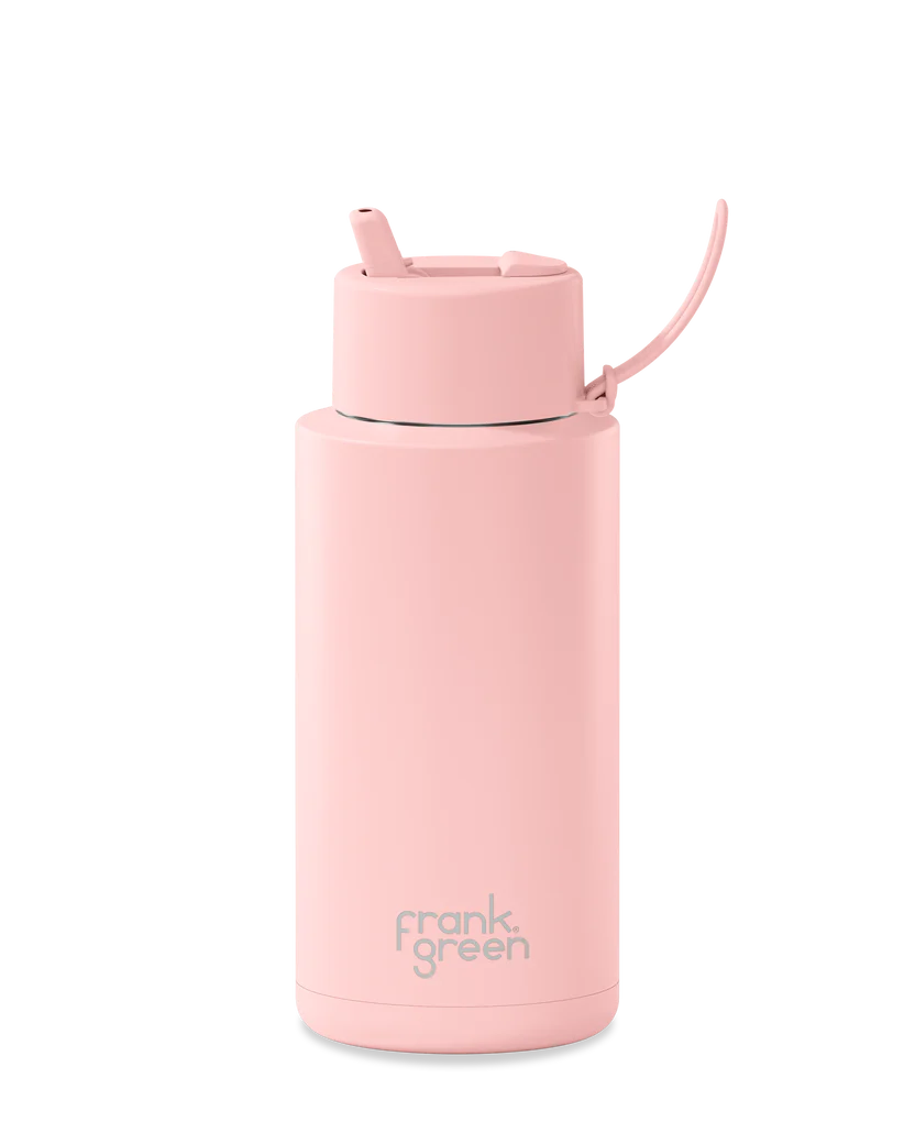 FRANK GREEN REUSABLE BOTTLE WITH STRAW LID 1LTR BLUSHED