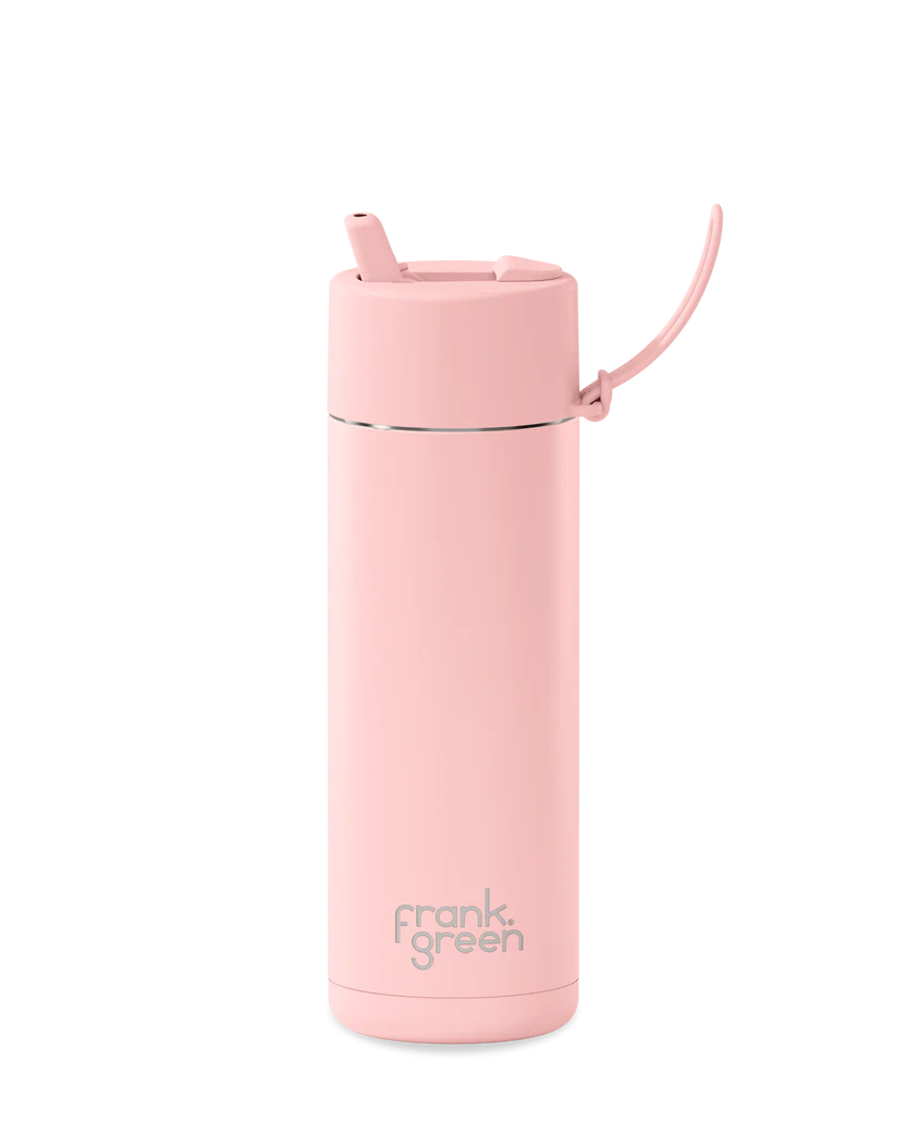 FRANK GREEN REUSABLE BOTTLE WITH STRAW LID 595ML BLUSHED