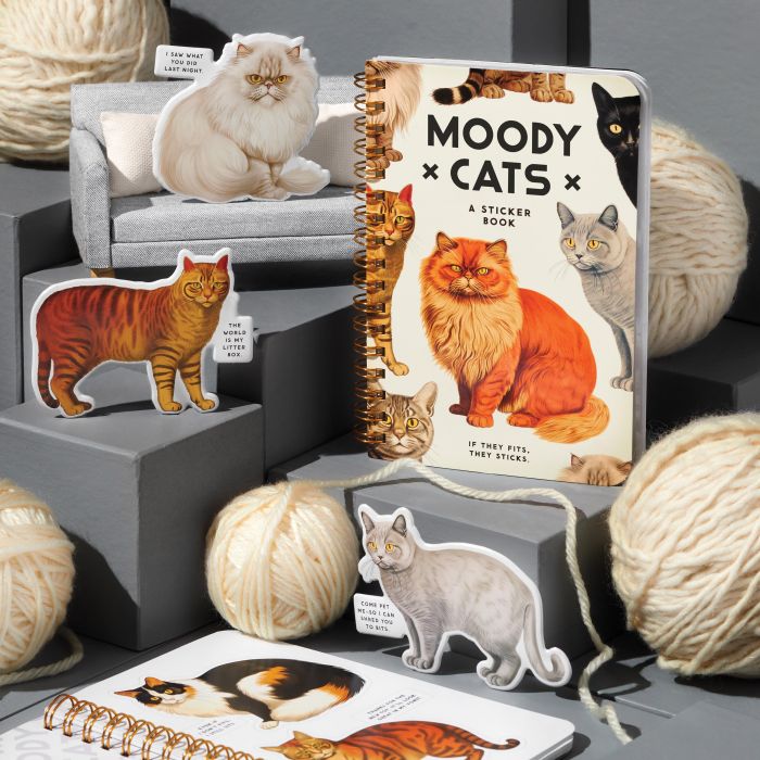 BRASS MONKEY MOODY CATS STICKER BOOK