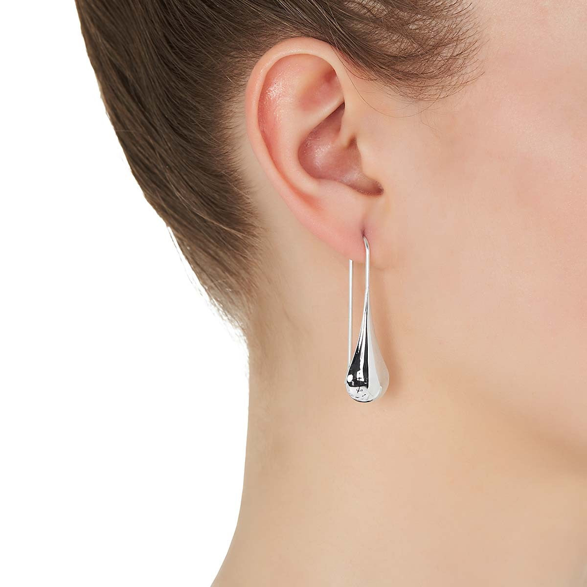 NAJO TEARDROP EARRING SILVER 40MM