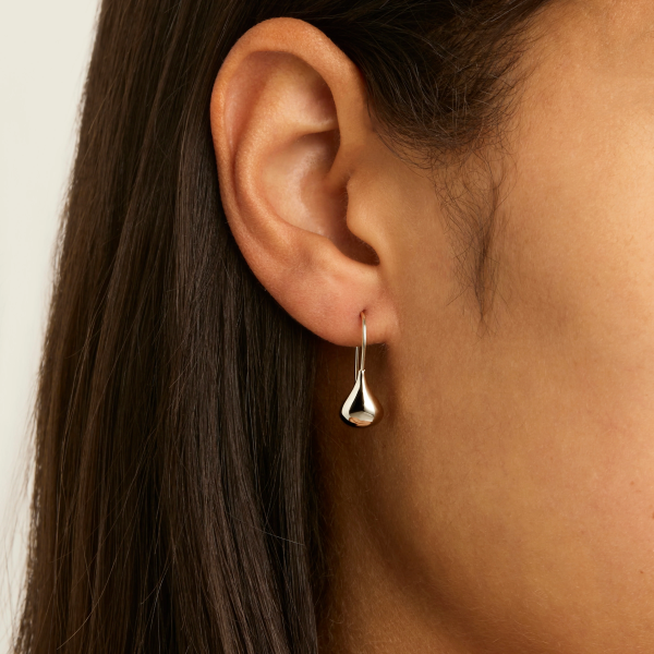 NAJO SILVER TEARDROP EARRING FIXED HOOK