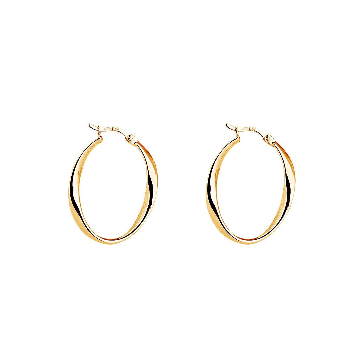 NAJO SILVER RIBBON OVAL HOOP EARRING GOLD PLATED