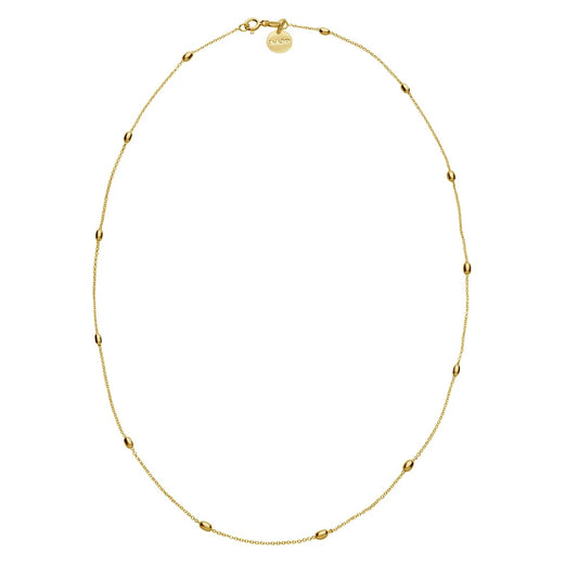 NAJO CHAIN OVAL BEADS 45CM GOLD PLATED