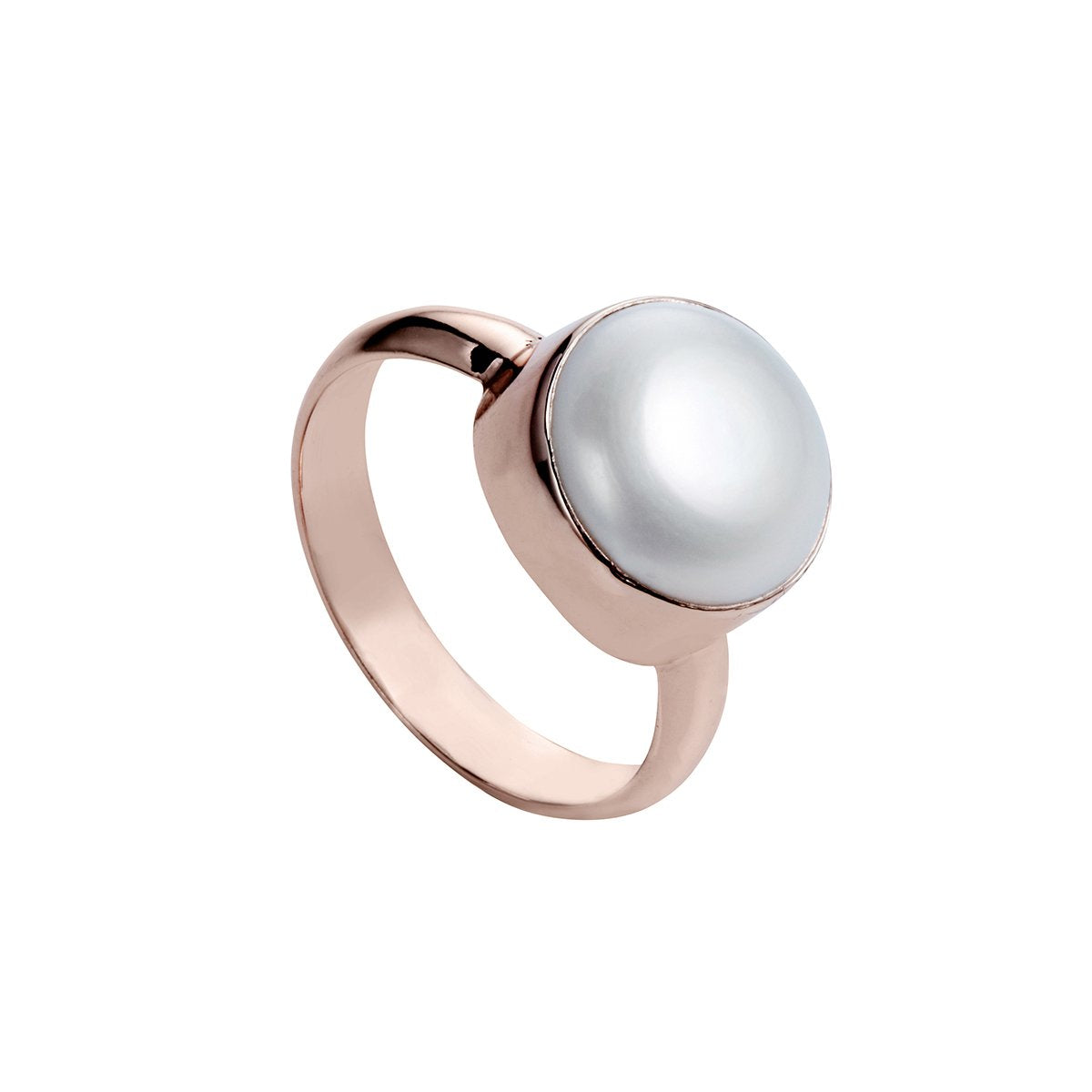 NAJO FRESHWATER PEARL ROSE GOLD PLATED RING LARGE