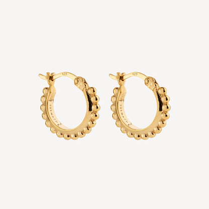NAJO GOLD PLATED BEADED HOOP LEVER CLASP EARRINGS