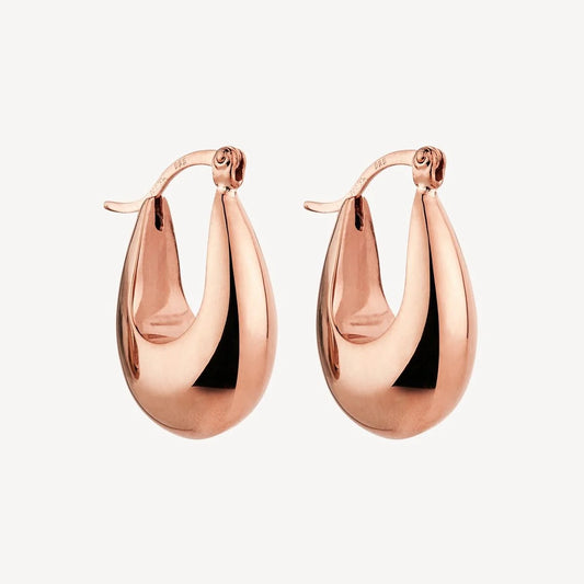 NAJO ROSE GOLD PLATED TAPERED TEARDROP EARRINGS LEVER CLASP