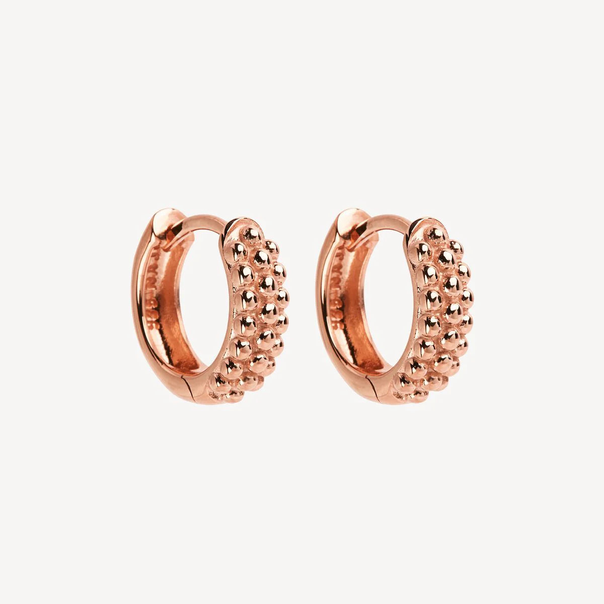 NAJO ROSE GOLD PLATED TEXTURED HUGGIE EARRING