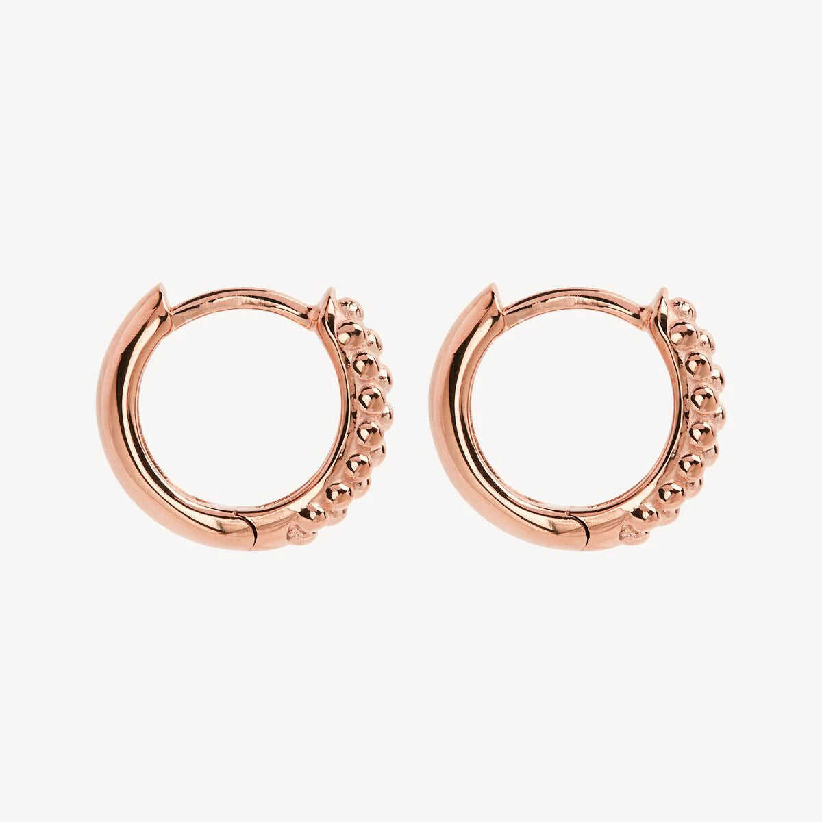 NAJO ROSE GOLD PLATED TEXTURED HUGGIE EARRING