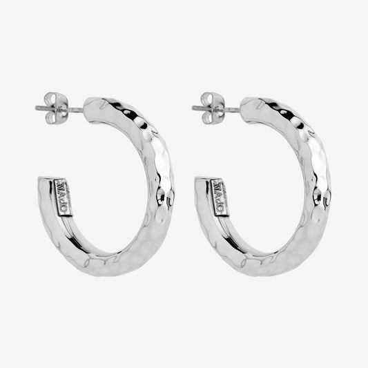 NAJO SILVER MOONGLOW HOOP  EARRING