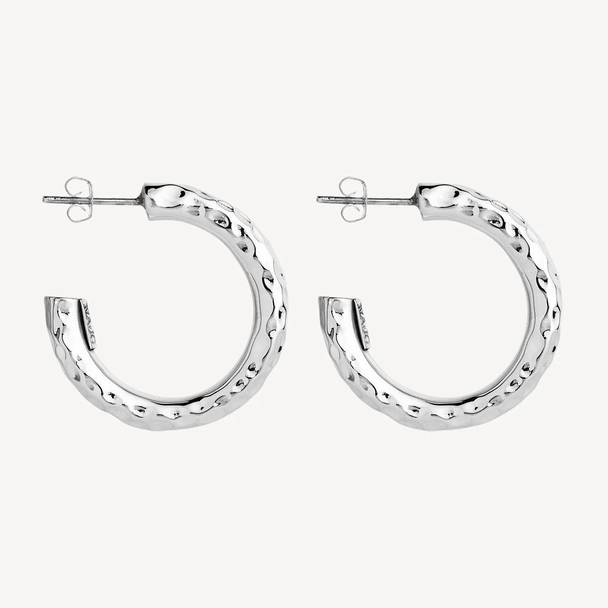 NAJO SILVER MOONGLOW HOOP  EARRING