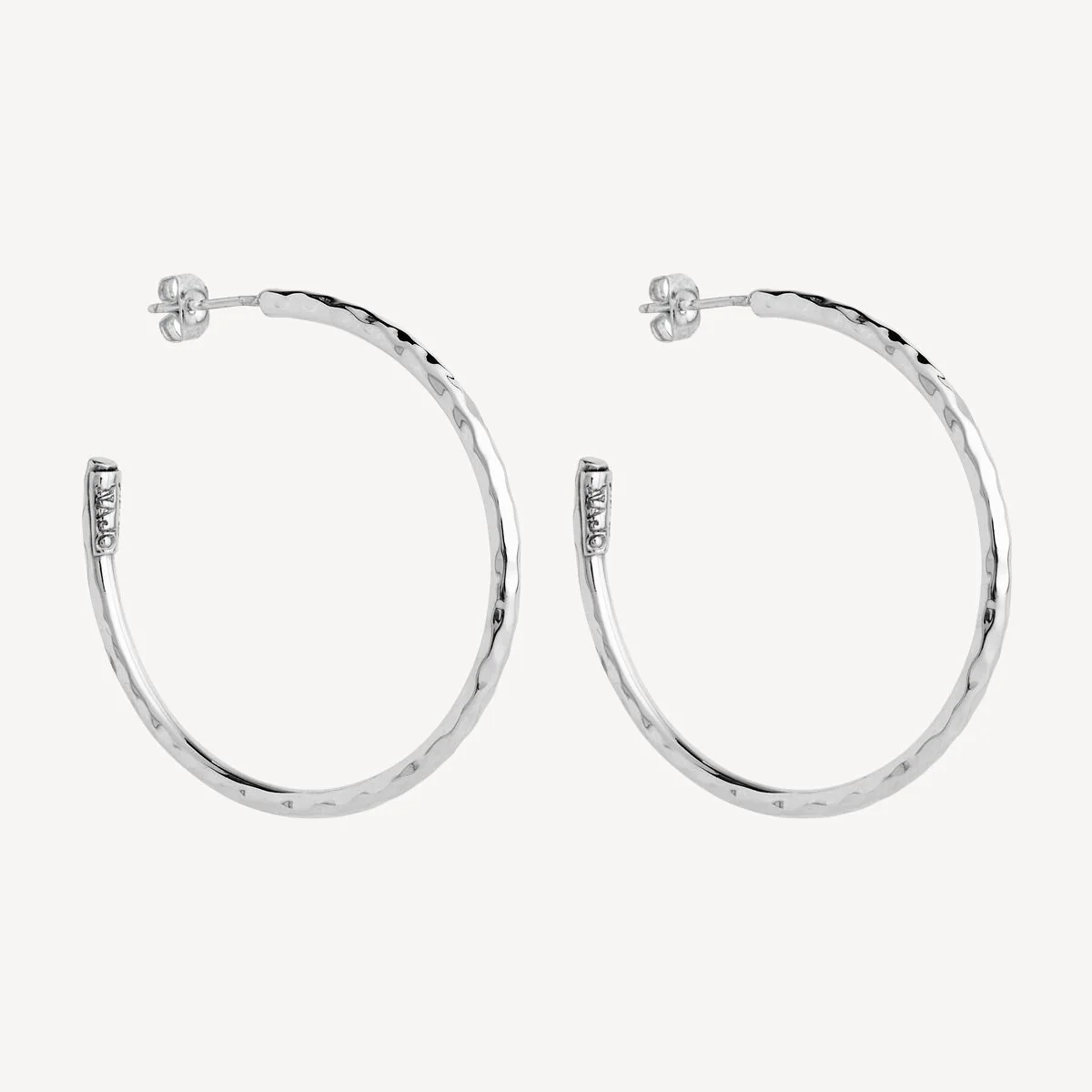 NAJO 40MM SILVER MOONGLOW HOOP EARRING #