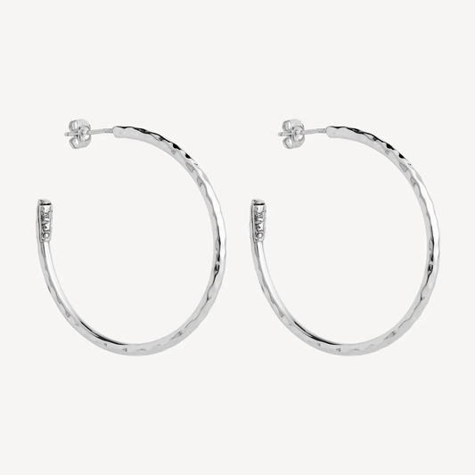 NAJO 40MM SILVER MOONGLOW HOOP EARRING #