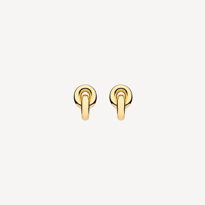 NAJO GOLD PLATED 2 INTERLOCKED CHUNKY RINGS EARRING