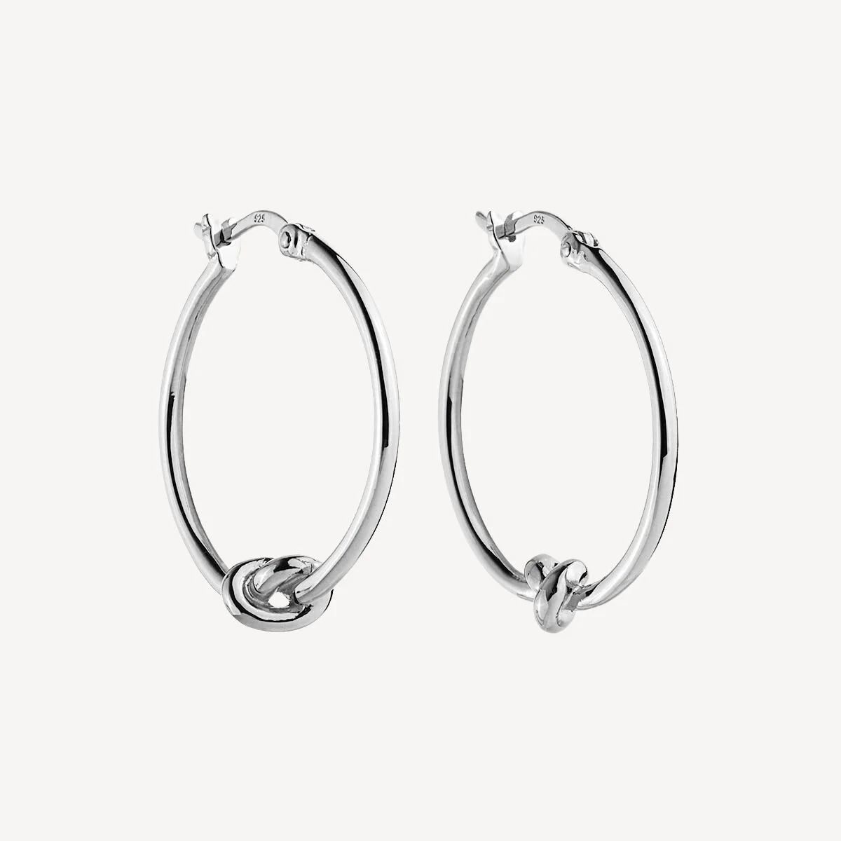 NAJO SILVER NATURE'S KNOT HOOP EARRING