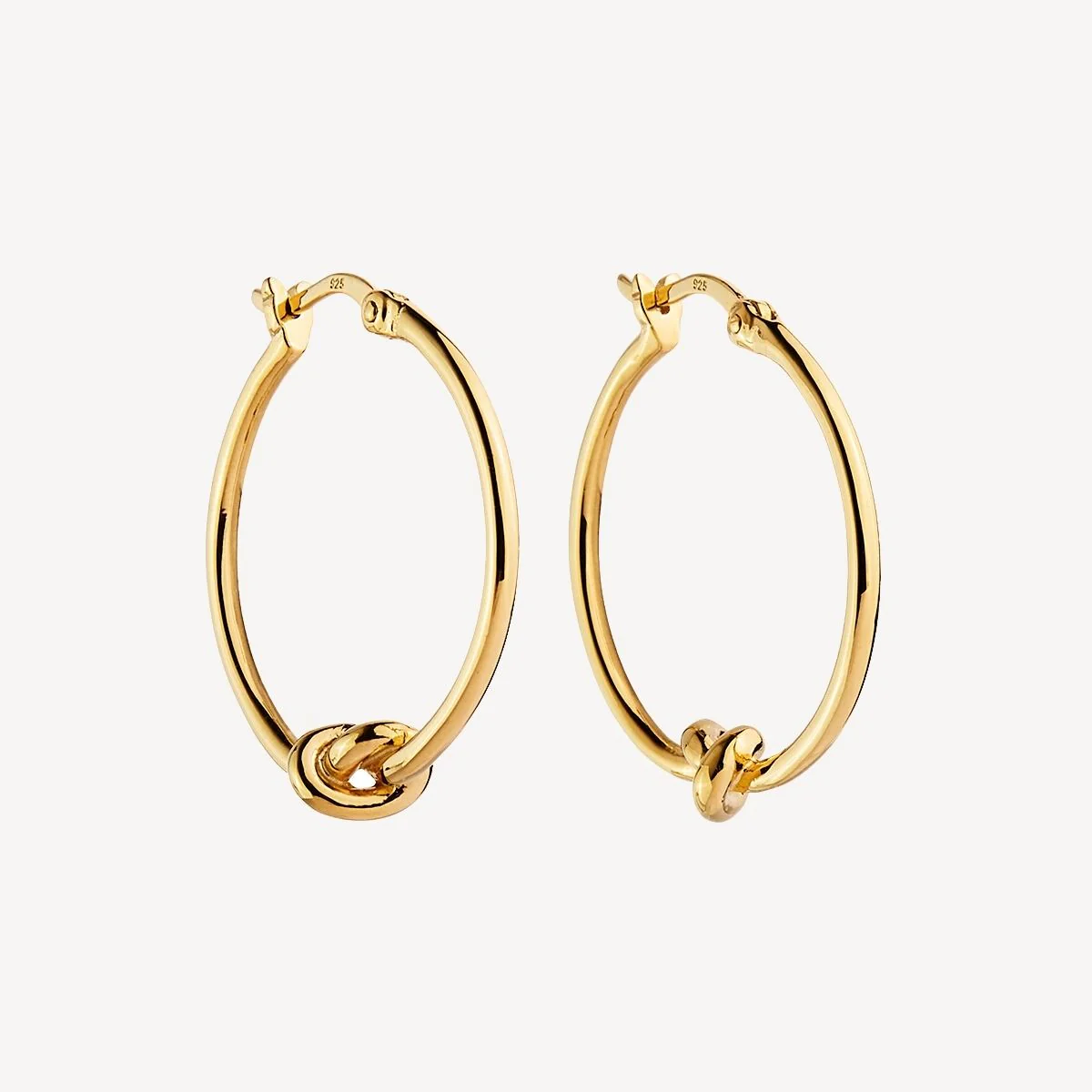 NAJO GOLD PLATED NATURE'S KNOT HOOP EARRING