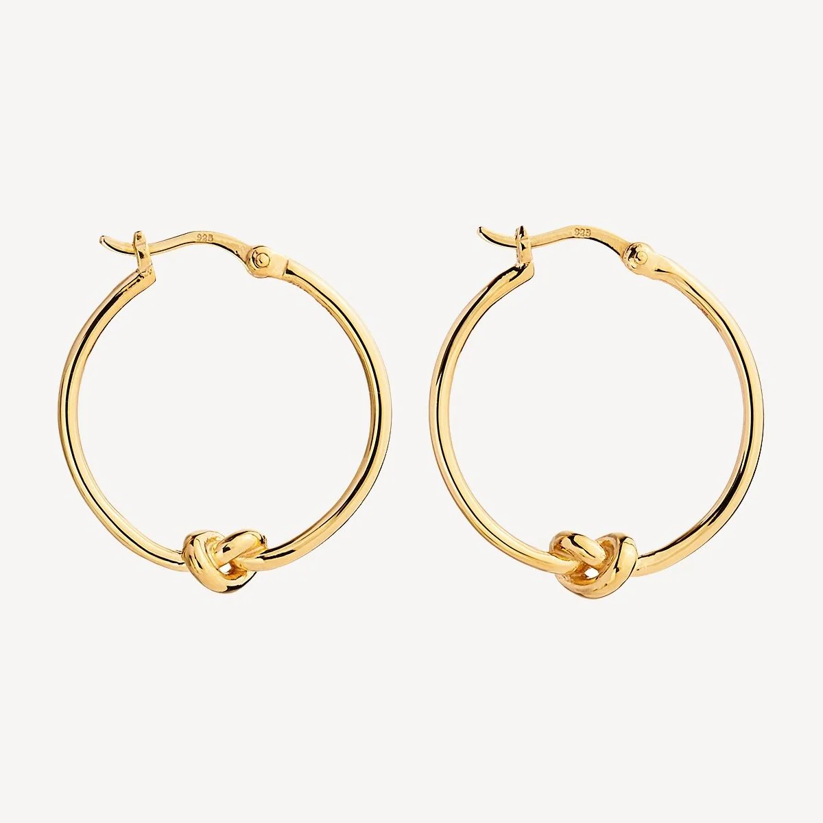 NAJO GOLD PLATED NATURE'S KNOT HOOP EARRING