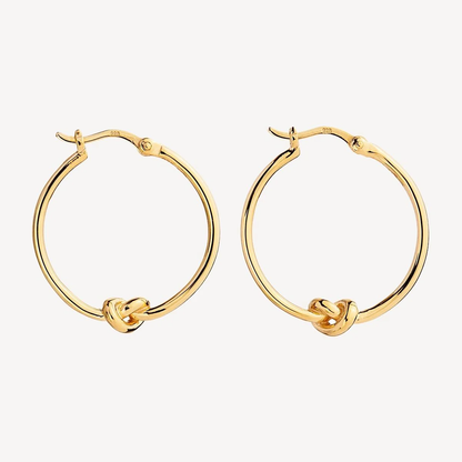 NAJO GOLD PLATED NATURE'S KNOT HOOP EARRING