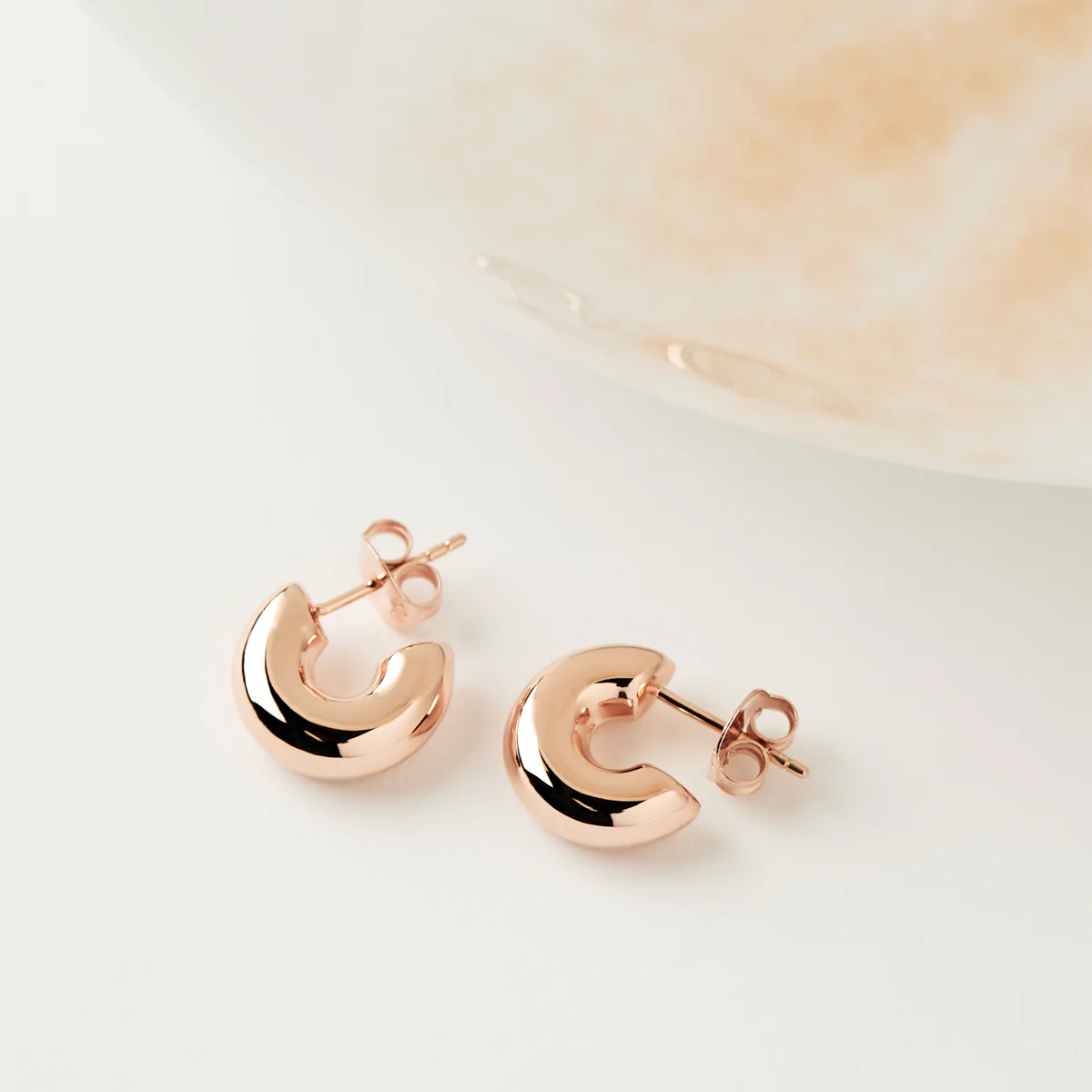 NAJO ROSE GOLD PLATED MOONBOW STUD EARRING