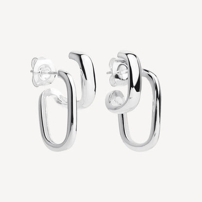 NAJO DOUBLE HOOP ILLUSION STUD EARRING