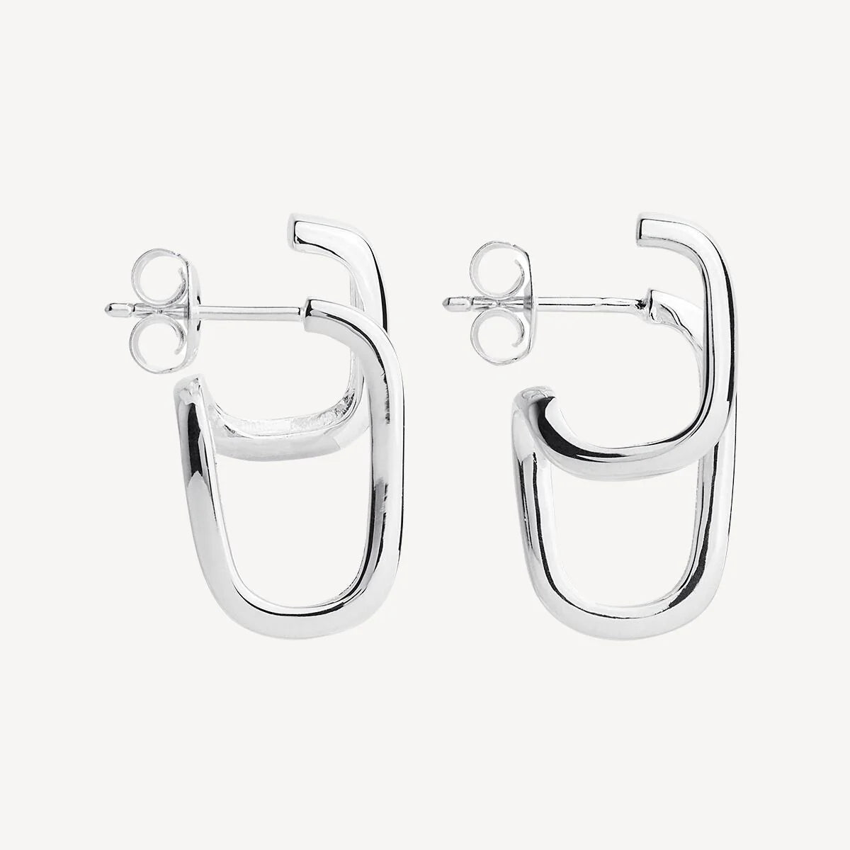 NAJO DOUBLE HOOP ILLUSION STUD EARRING