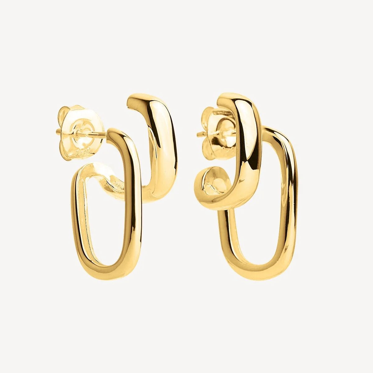 NAJO GOLD PLATED DOUBLE HOOP ILLUSION STUD EARRING