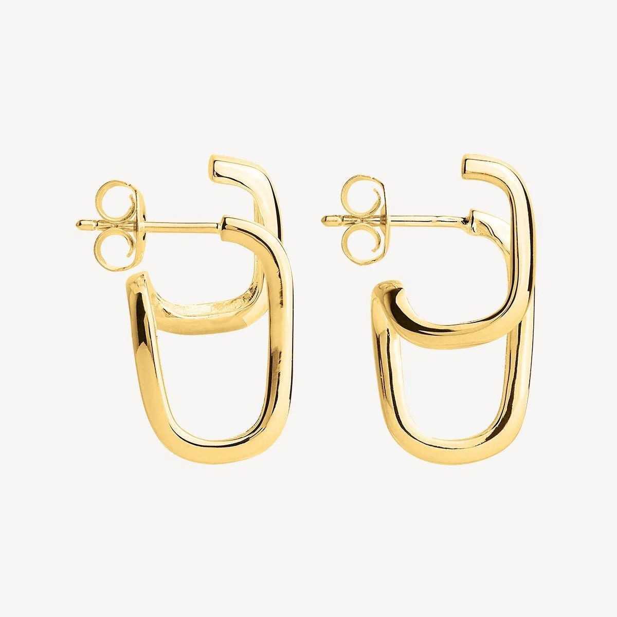 NAJO GOLD PLATED DOUBLE HOOP ILLUSION STUD EARRING