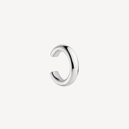 NAJO SILVER HOLLOW TUBE ROUND EARCUFF