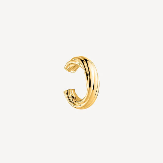 NAJO GOLD PLATED TWISTED HOLLOW TUBE ROUND EARCUFF