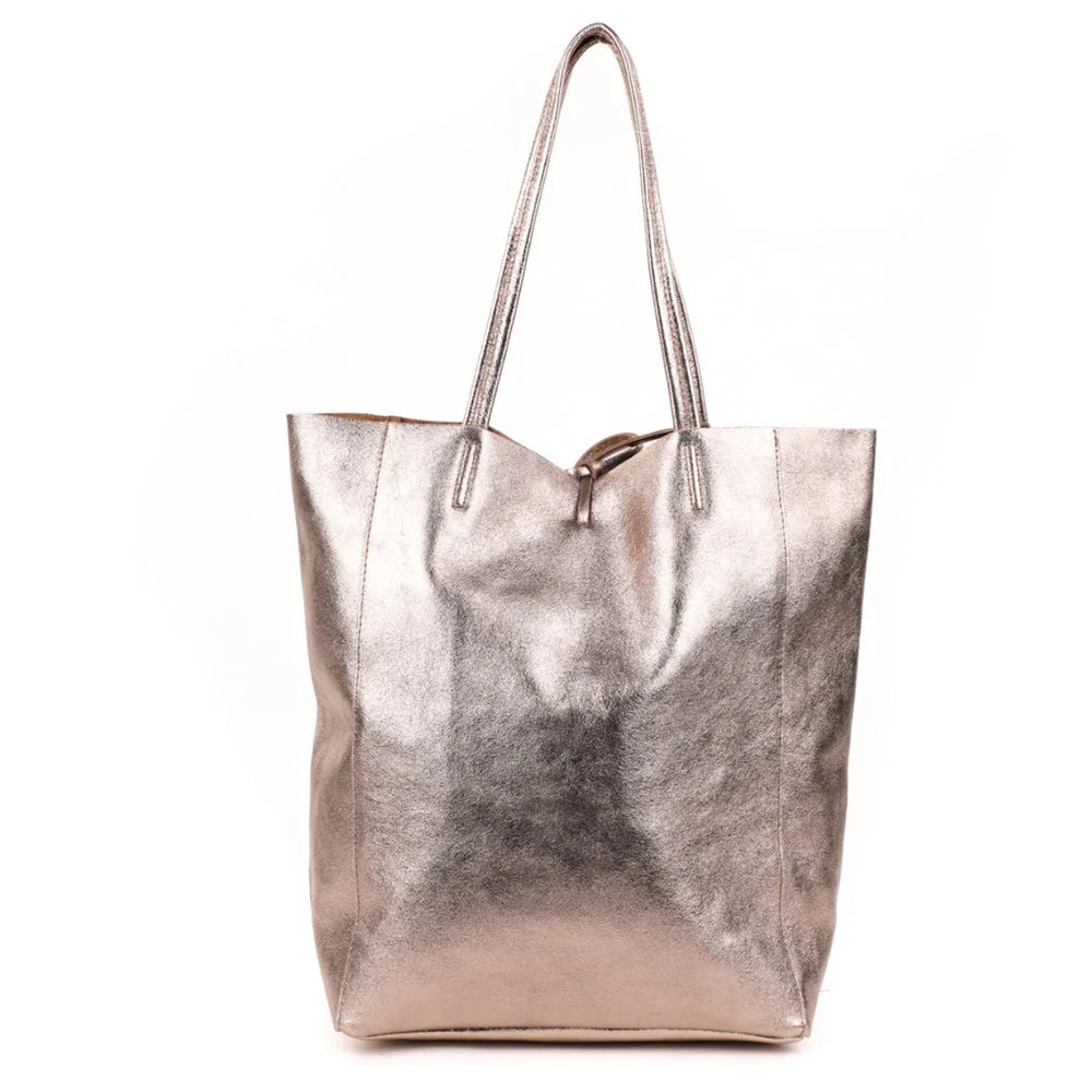 MAISON FANLI LARGE TOTE METALLIC CHAMPAGNE [CLR:METALLIC CHAMPAGNE]