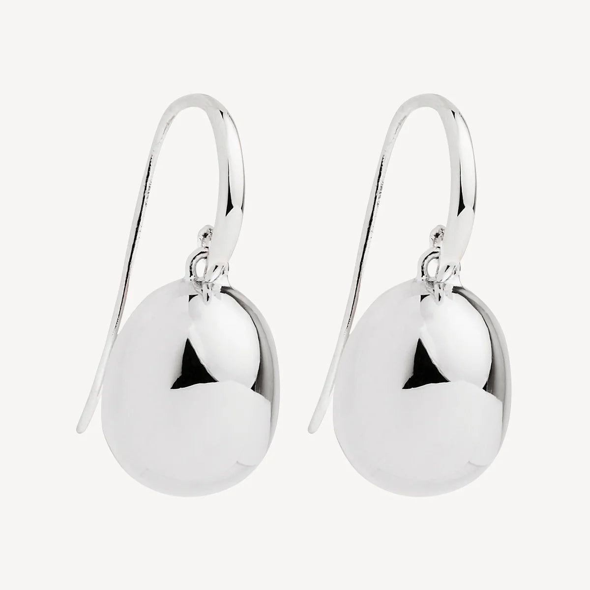 NAJO SILVER EGG ON SWINGING HOOK EARRING