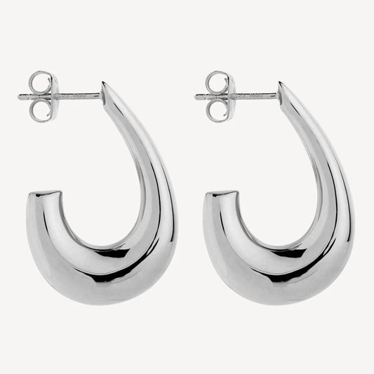 NAJO SILVER PUFFED CURL STUD EARRING