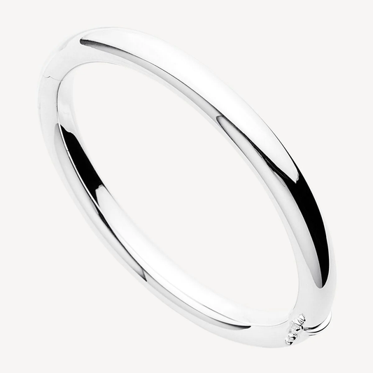 NAJO HOLLOW SILVER TUBE PANORAMA HINGED BANGLE #