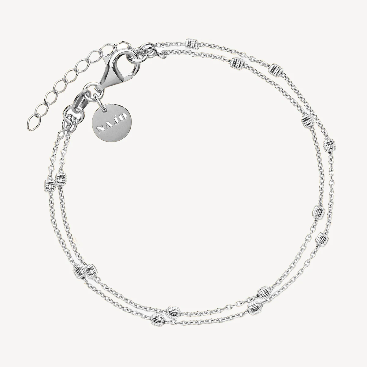 NAJO 2 STRAND SILVER BIRDSONG BRACELET