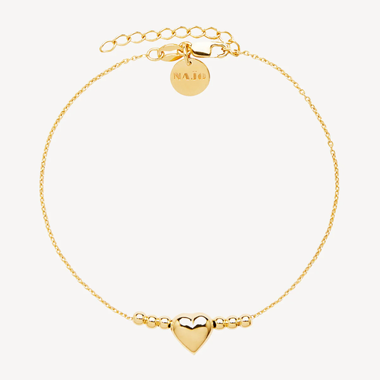 NAJO GOLD PLATED AMORE CHARM BRACELET