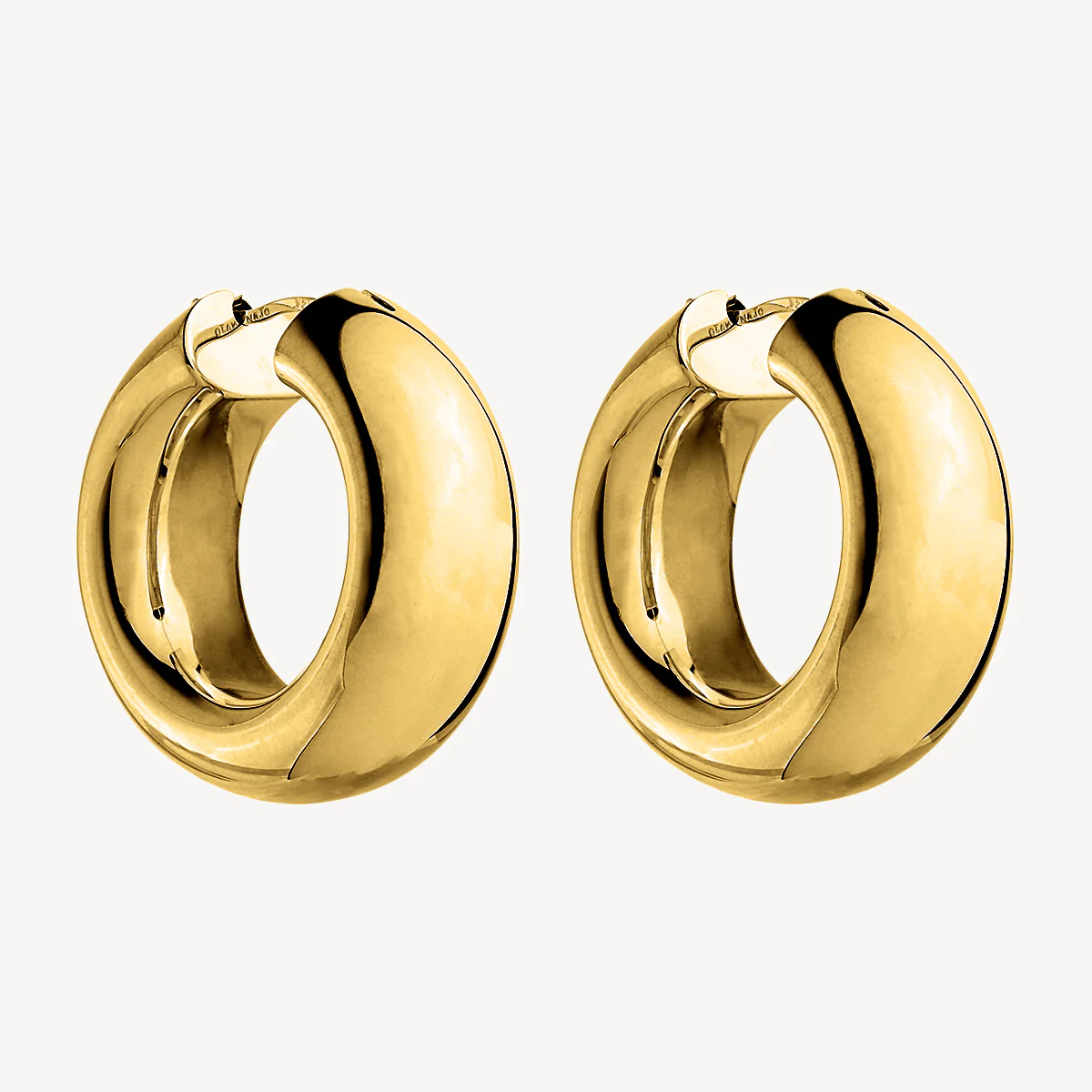 NAJO GOLD PLATED PANORAMA HOOP EARRING