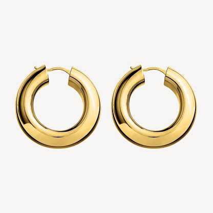 NAJO GOLD PLATED PANORAMA HOOP EARRING