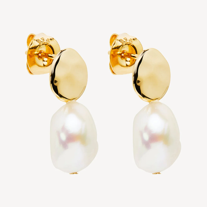 NAJO GOLD PLATED BAROQUE PEARL EARRING