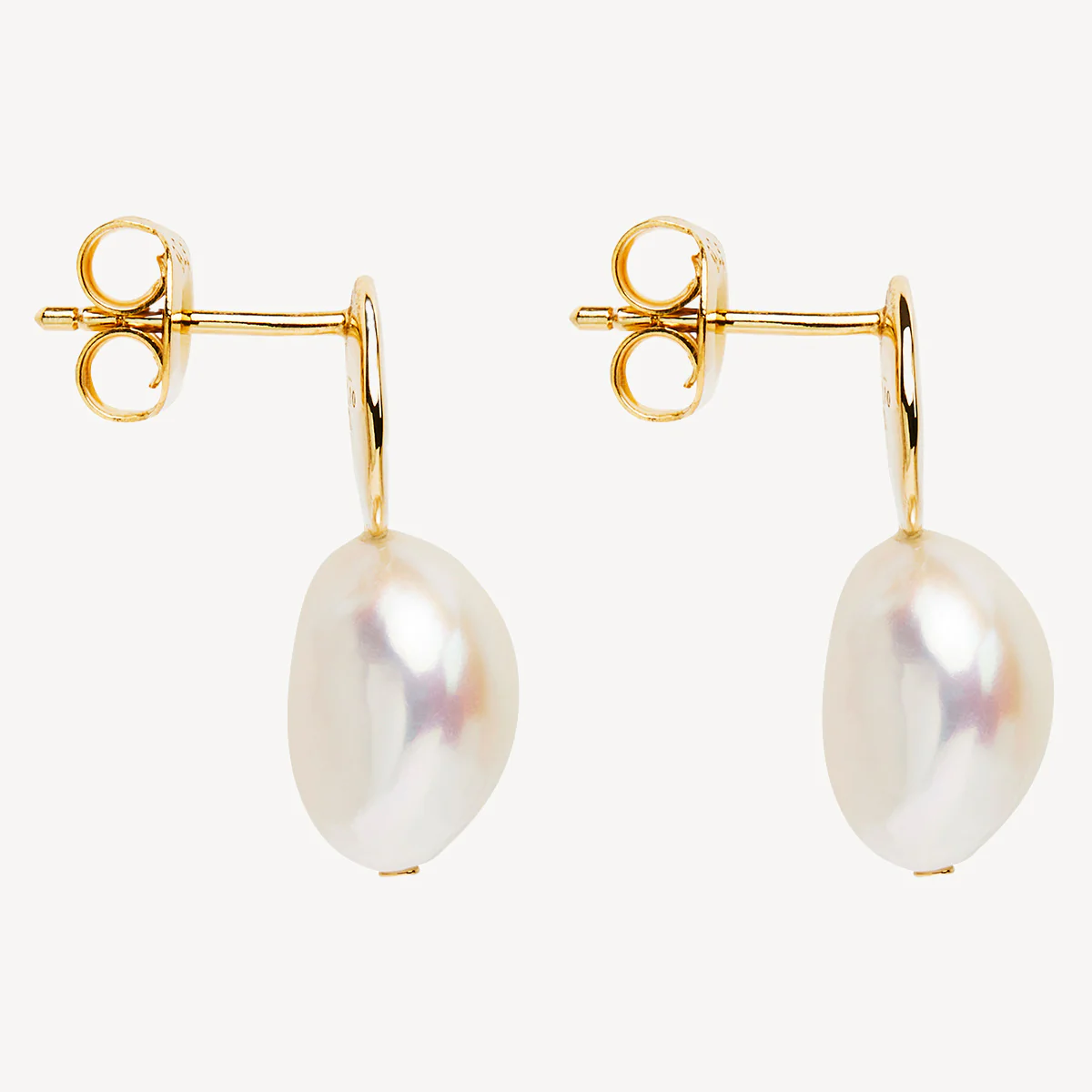 NAJO GOLD PLATED BAROQUE PEARL EARRING