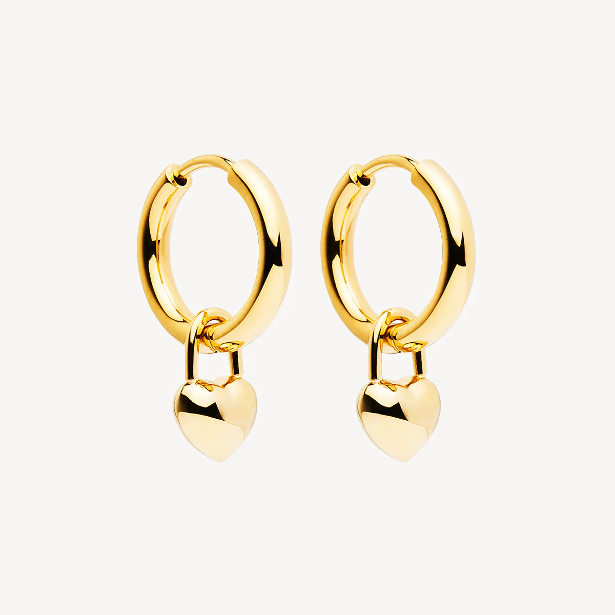 NAJO GOLD PLATED AMORE HOOP EARRINGS