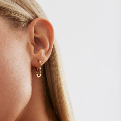 NAJO GOLD PLATED AMORE HOOP EARRINGS