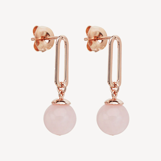 NAJO ALBA ROSE QUARTZ EARRINGS