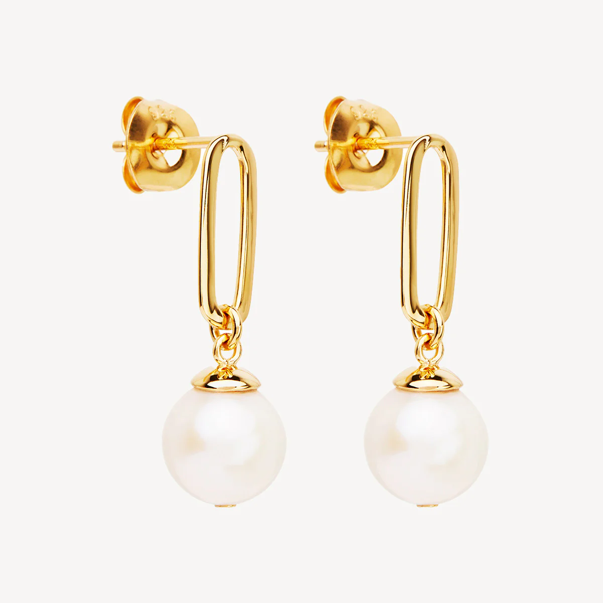 NAJO GOLD PLATED ENCHANTRESS PEARL DROP EARRINGS