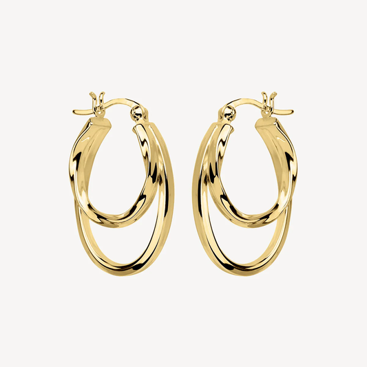 NAJO GOLD PLATED SEA OF HOPE HOOP EARRINGS