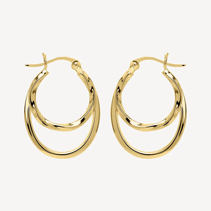 NAJO GOLD PLATED SEA OF HOPE HOOP EARRINGS